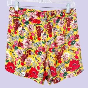 Bando yellow floral lounge shorts
